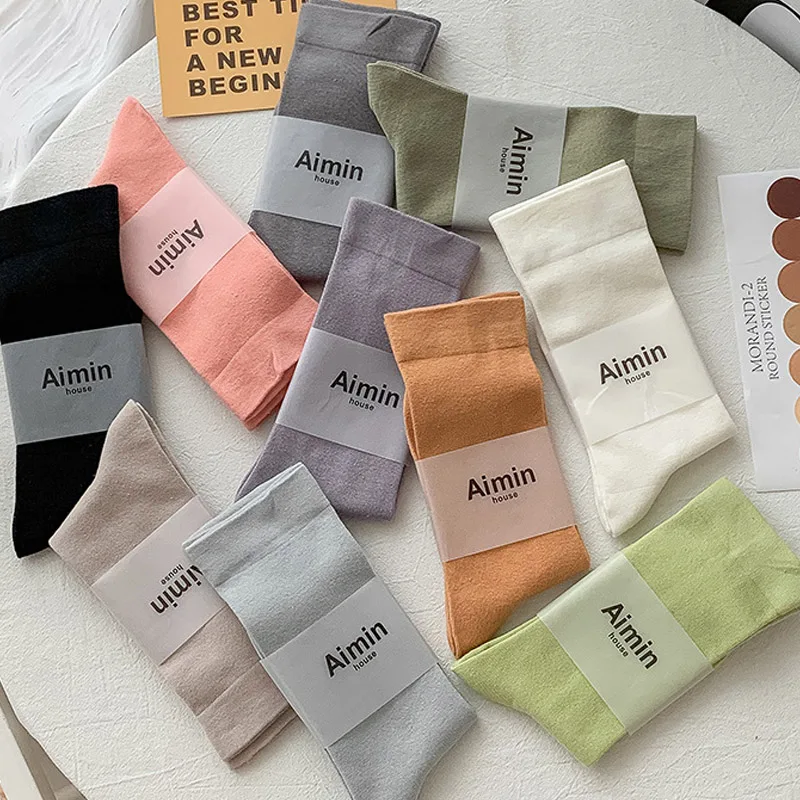 

Women Socks New Fashion Candy Color Cotton Long Socks Girls Cute Korea Style Breathable Casual Cotton Socks Female Fashion