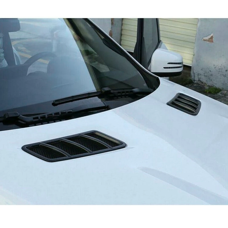 2x Koolstofvezel Zwarte Motorkap Motor Ontluchtingsdeksel Trim Voor Mercedes Benz Ml W166 2012-2015 Gl X166 2013-2015
