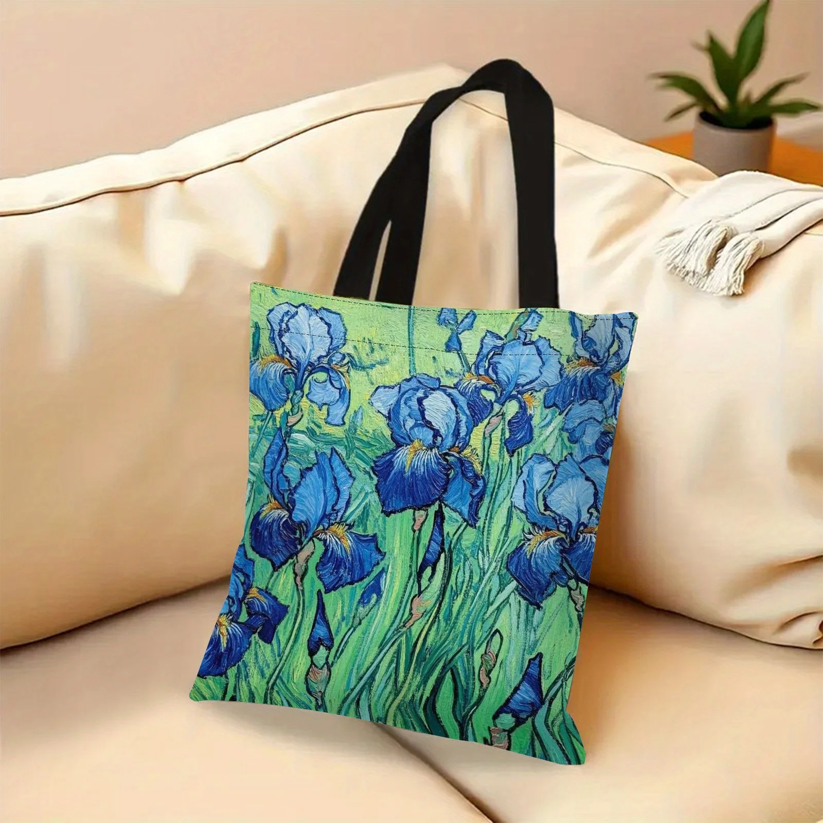 1pc Tote Bag Featuring The Beautiful Irises by Vincent Van Gogh, a Stylish And Practical Handbag for Organizing Personal Items - view 2