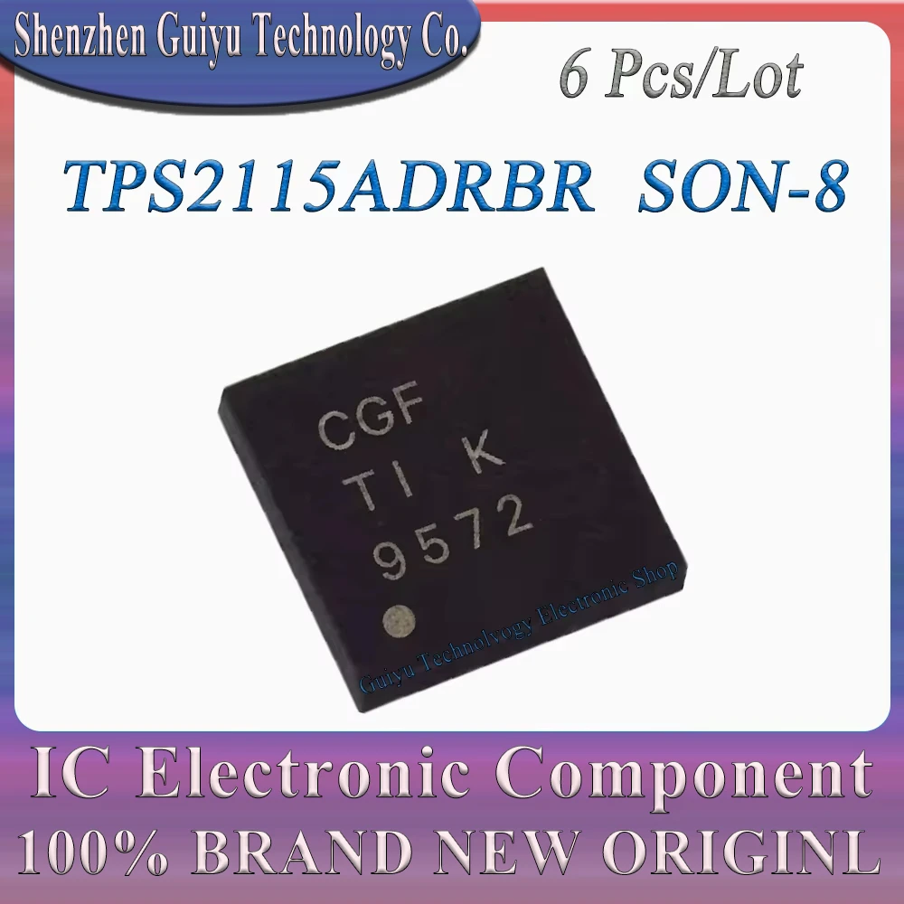 6 Pcs/Lot TPS2115ADRBR TPS2115ADRB TPS2115ADR TPS2115AD TPS2115A TPS2115 SON-8 IC Chip