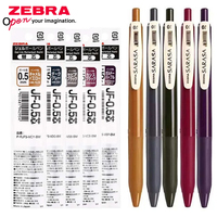 ZEBRA Retro Color Gel Pen JJ15 SARASA Push Color 0.5mm Pens for Writing 10 Color Kawaii School Supplies Japanese Stationery