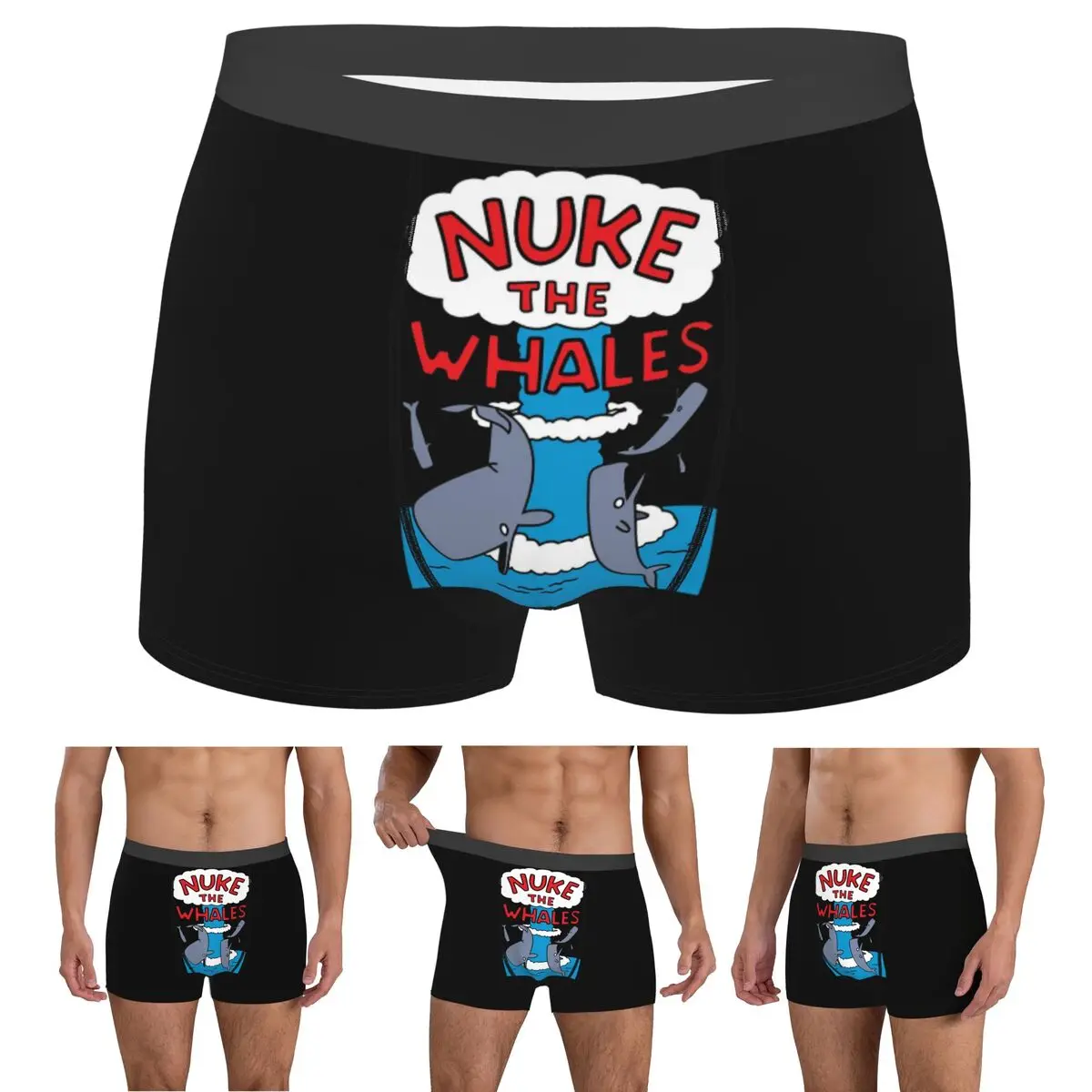 

Трусы-боксеры, шорты Nuke The Whales, мужские трусы, удобное нижнее белье для Homme, мужской подарок бойфренду