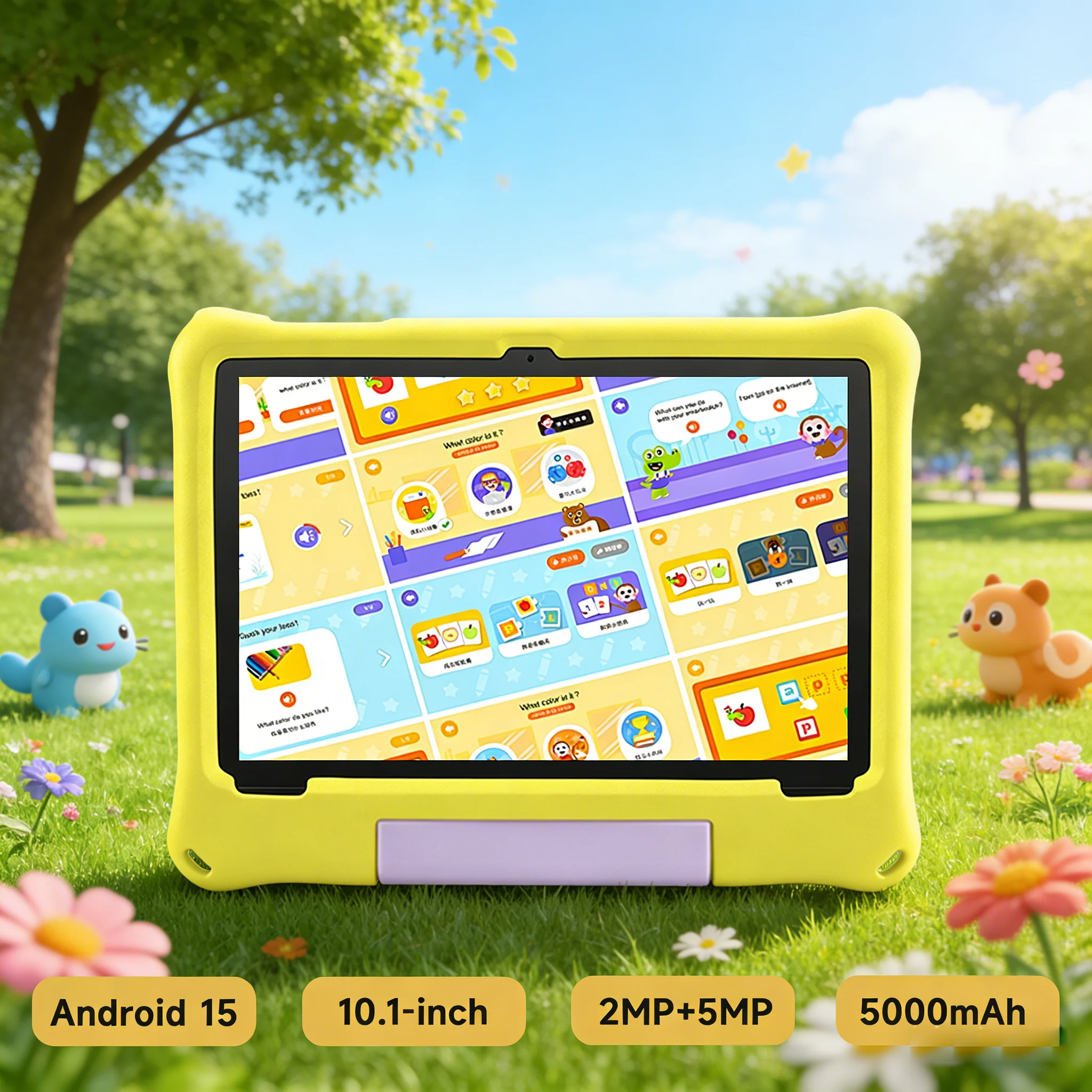 

ANRY 10.1" Children Tablet Android 15 8GB RAM 64GB Storage 5000mAh Battery Parental Control Educational Tablet for Boys and Girl