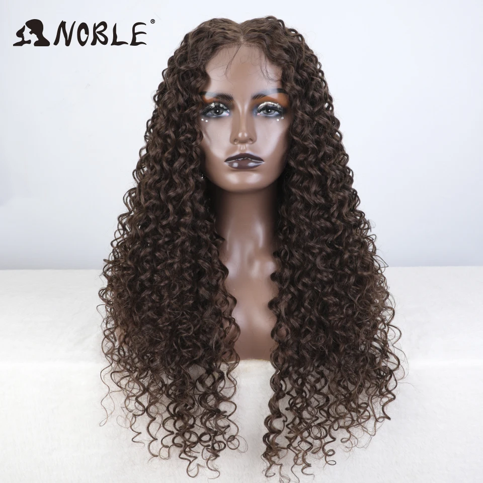 Edle synthetische Lace-Front-Perücke, 30 Zoll lange, lockige Haarperücke, Lace-Front-Afro-Perücke mit krausen Locken für Damen, Lace-Front-Perücke – Detail 4