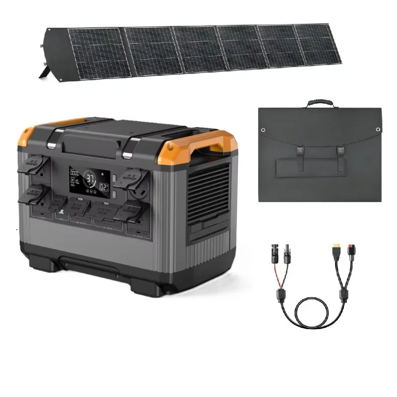 

600W Portable Electricity Charger Monocrystalline Polycrystalline Silicon Solar Panels Black for Outdoors Camping