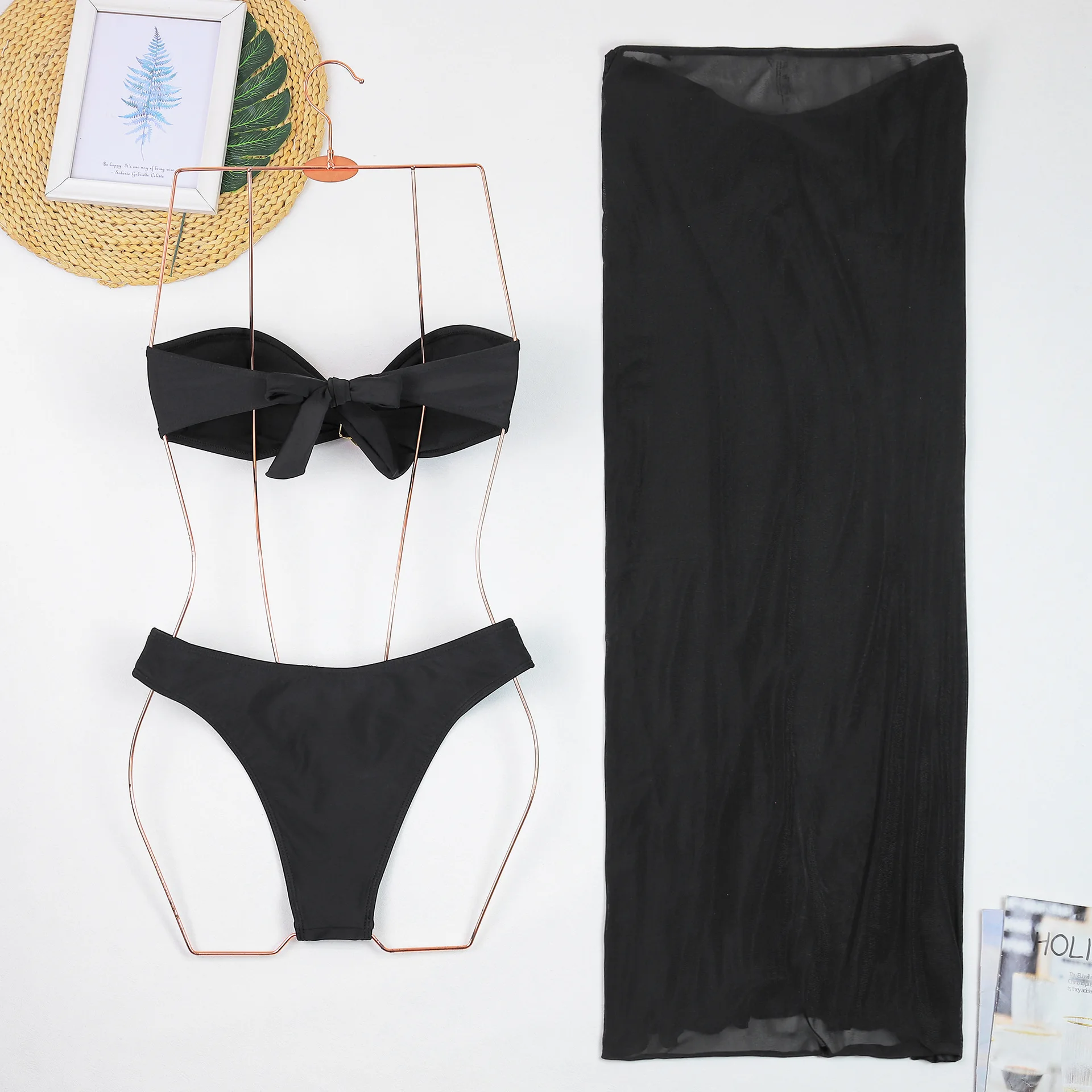 MUOLUX Sexy 3pieces Micro Bikini 2024 Women Swimsuit Female Swimwear Thong Bikinis Set Brazilian Beach Wear Bathing Suit Biquini