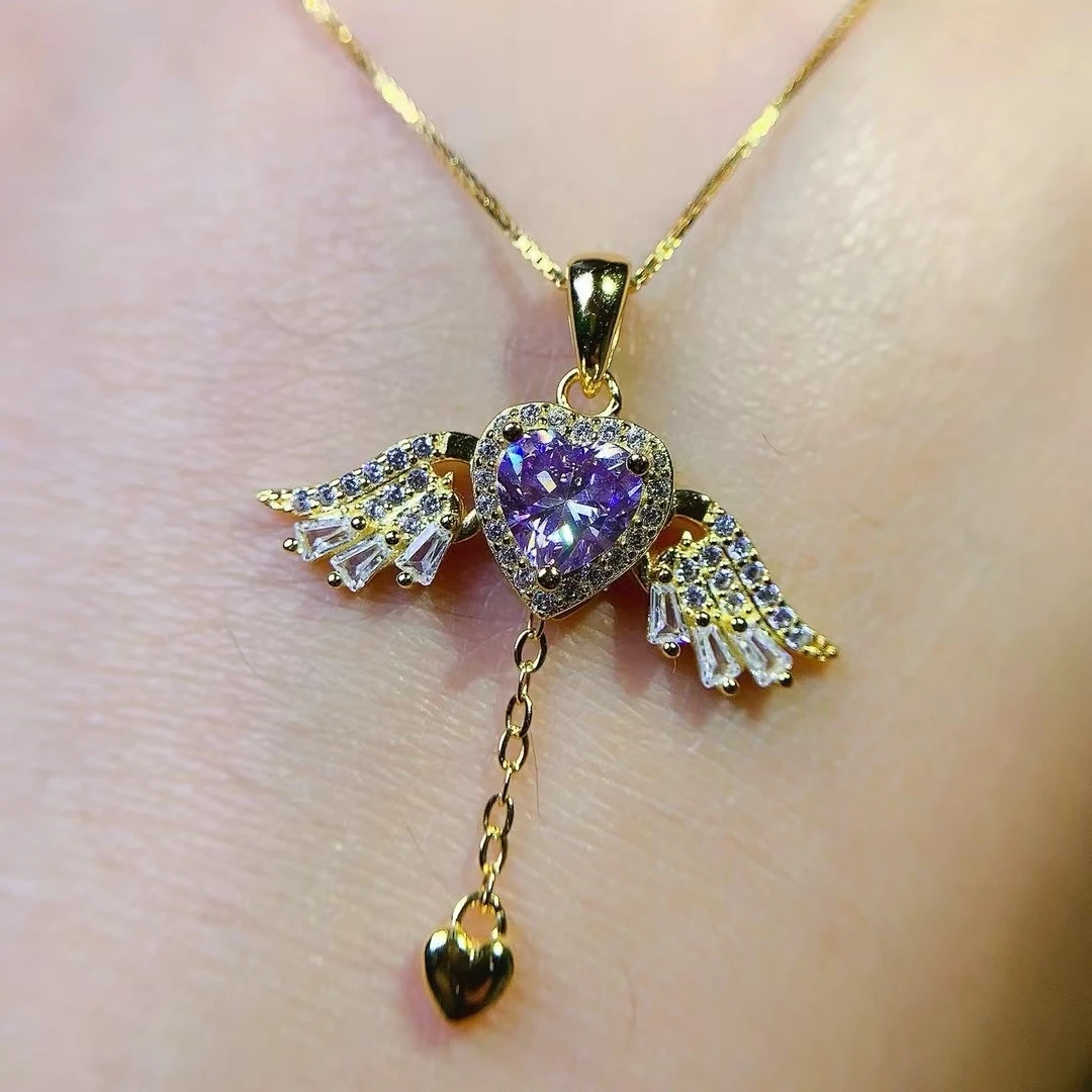 

KJJEAXCMY High End Women's Pendant Natural Moissanite S925 Silver with Electroplating Boasting High Clarity Full Brilliance