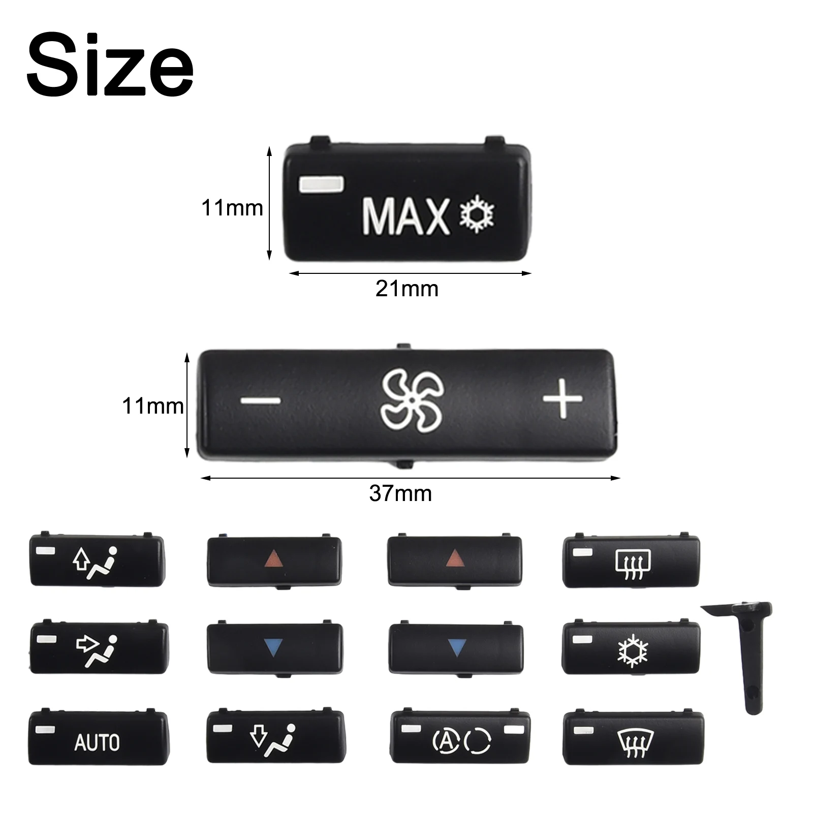 

A/Condition Key Cap Switch Buttons Car Climate A C Control Panel 14pieces Auto Parts Car Accessories Replacement