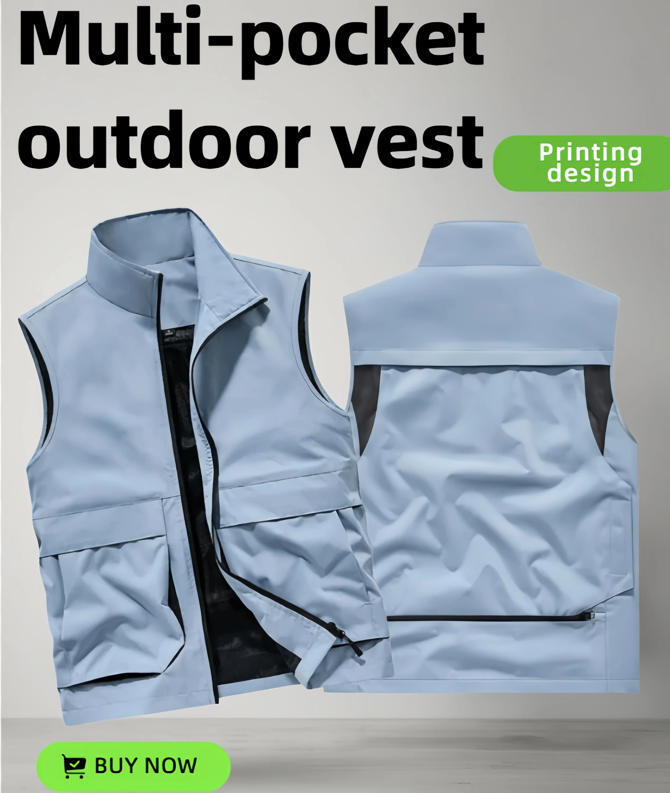 2026 Summer Men's Waterproof Quick-Drying Cargo Vest 6XL Outdoor Breathable Mesh Sleeveless Waistcoat for Climbing Print logo