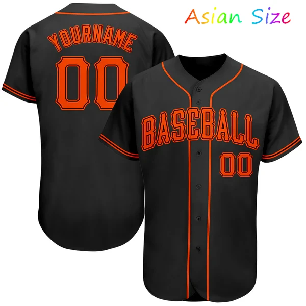 

Oversized Baseball Jersey Black With Custom Name Number Streetwear Hip Hop Baseball Shirt For Men Women Loose Quick Drying Tops
