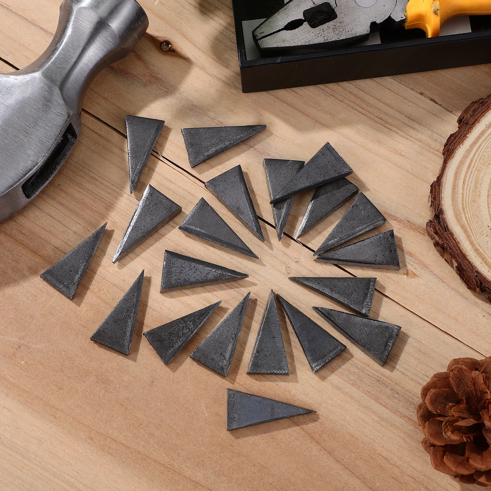 

20pcs Triangle Wedge Reinforcement Tool Axe Handle High Carbon Steel Durable Replacement Hammer Fixing Supplies Long Use Hand
