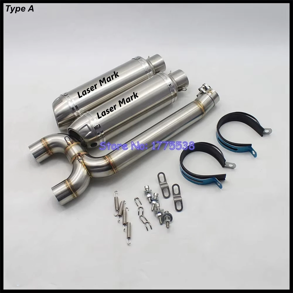 For Yamaha FZ6 FAZER FZ6 FZ6N FZ6S FZ6 S2 FZ6 FAZER S2 2004-2011 Motorcycle Exhaust Escape Moto Muffler with Middle Link Pipe