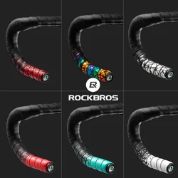 ROCKBROS Cinta para Manillar de Bicicleta de PU, Accesorio Antivibración de Amortiguación para Bici de Carretera