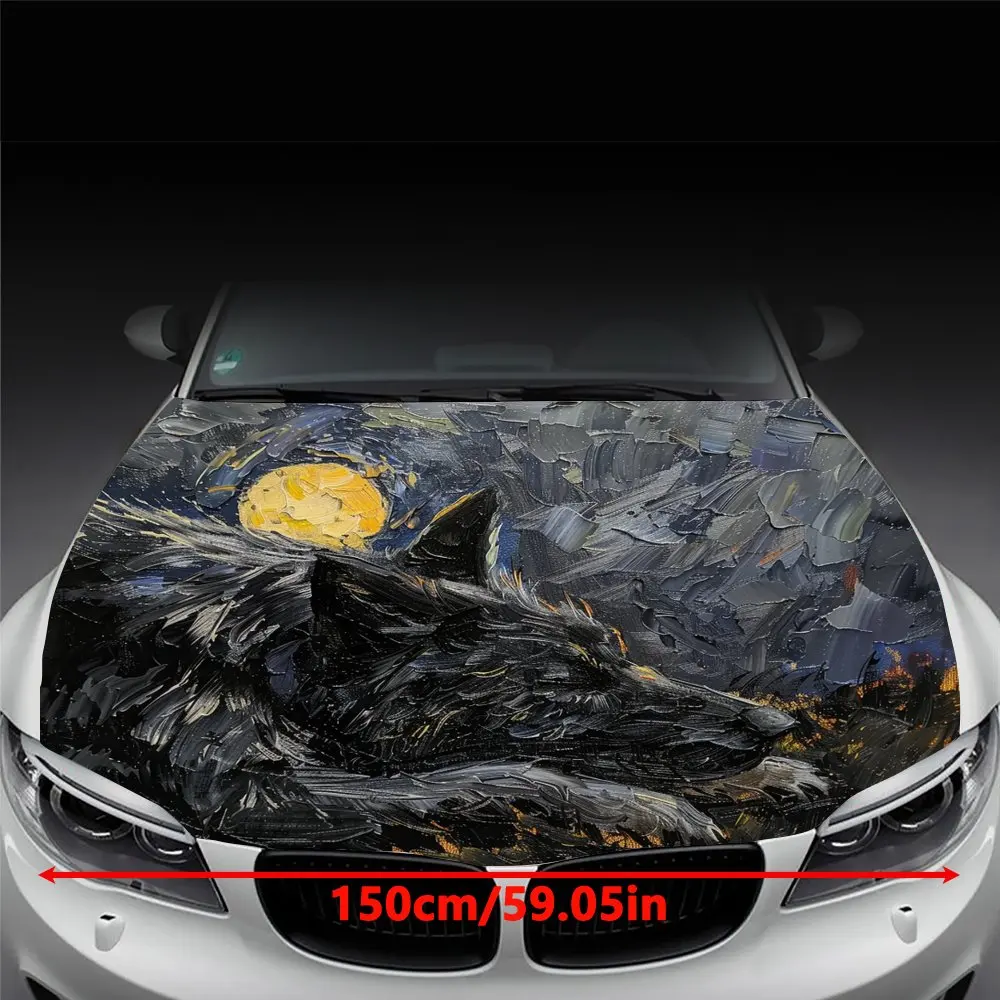 Dynamic Wolf and Stars Theme Car Sticker - Colorful, Detailed Design, Long-Lasting Vinyl, Perfect for Indoor or Outdoor Use