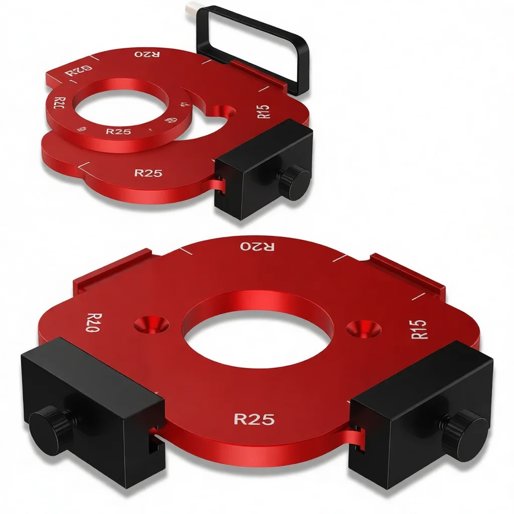 Aluminum Router Template Corner Radius Jig Woodworking Tool Arch Marker Board Edge Trimming Closet Cabinet Shaping