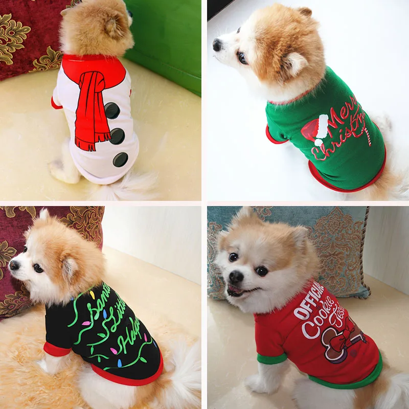 Christmas Dog Clothes New Year Pets Dogs Clothing For Small Medium Dogs Costume Chihuahua Pet Shirt Warm Dog Clothing Yorkshire