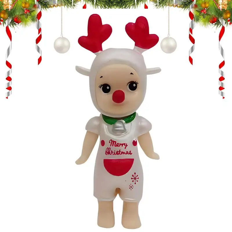 Christmas Cake Decorating Figure Christmas Figurines Cake Topper Angel Figurine Cake Decorations PVC Elk Figures Collectible