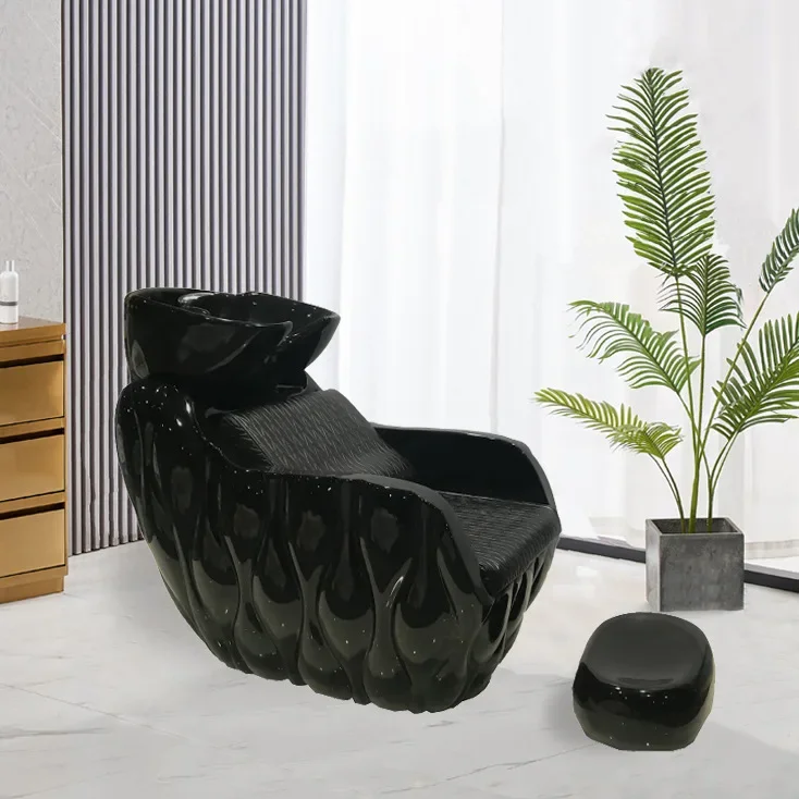 

High-End Salon Shampoo Chair Hair Salon Hair Saloon Dedicated Lying Half Small Simple Deep Basin
