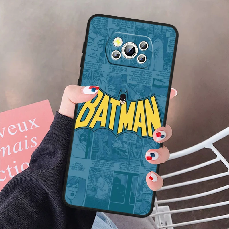 Superman Batman For POCO X6 M6 C55 C50 C40 C3 F5 F4 F3 M6 M5 M4 4G 5G GT Pro Silicone Black Phone Case