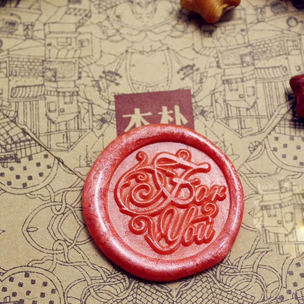 

Lightweight for You Wax Seal Stamp Wooden Handle Creative Greetings Stamps Removable Sealing Head Party Invitations