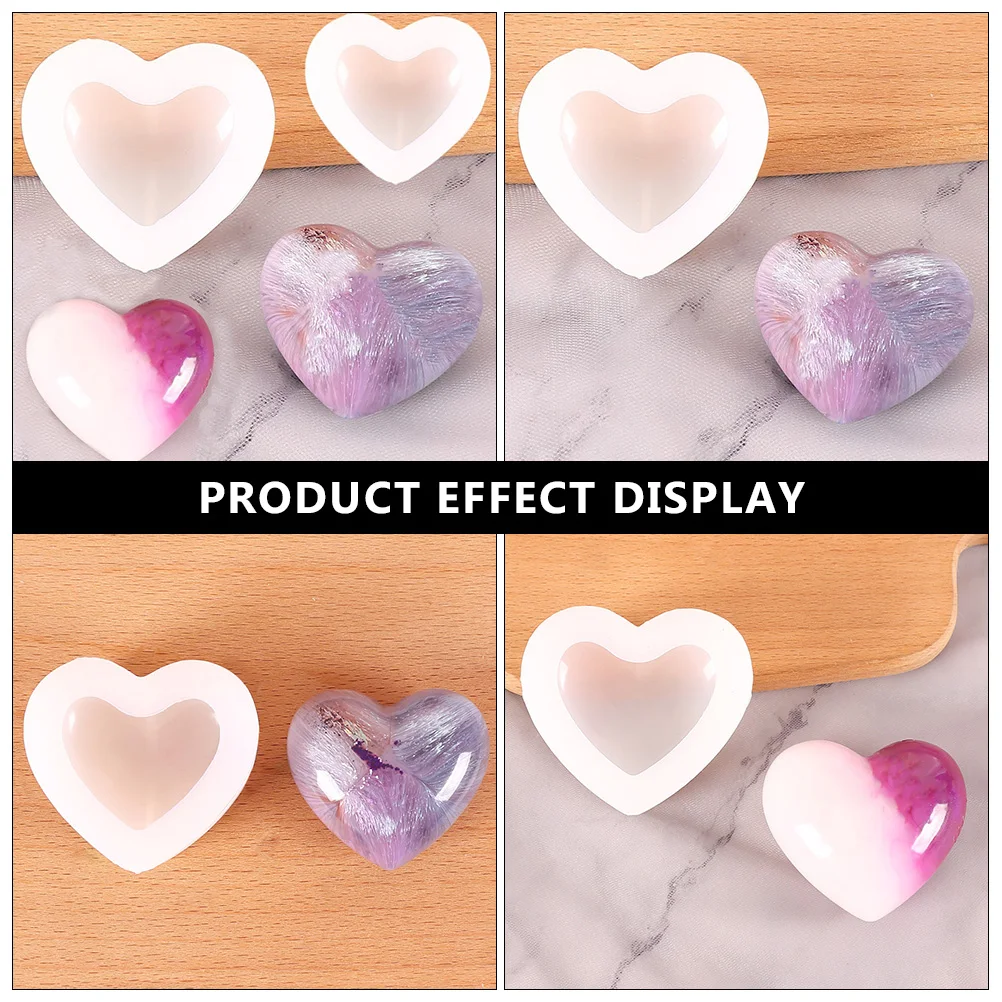

2Pcs Heart Shape Silicone Molds Crystal Glue DIY Craft White Color Easy Demould Durable Table Decoration Accessories Christmas