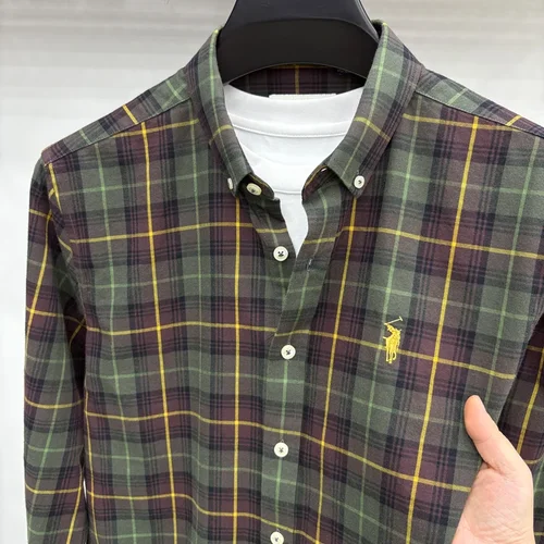 Imagen 1 del producto Camisa de manga larga 100% de algodón con bordado de marca de lujo, camisa nueva para hombre, Top holgado informal para hombre de negocios