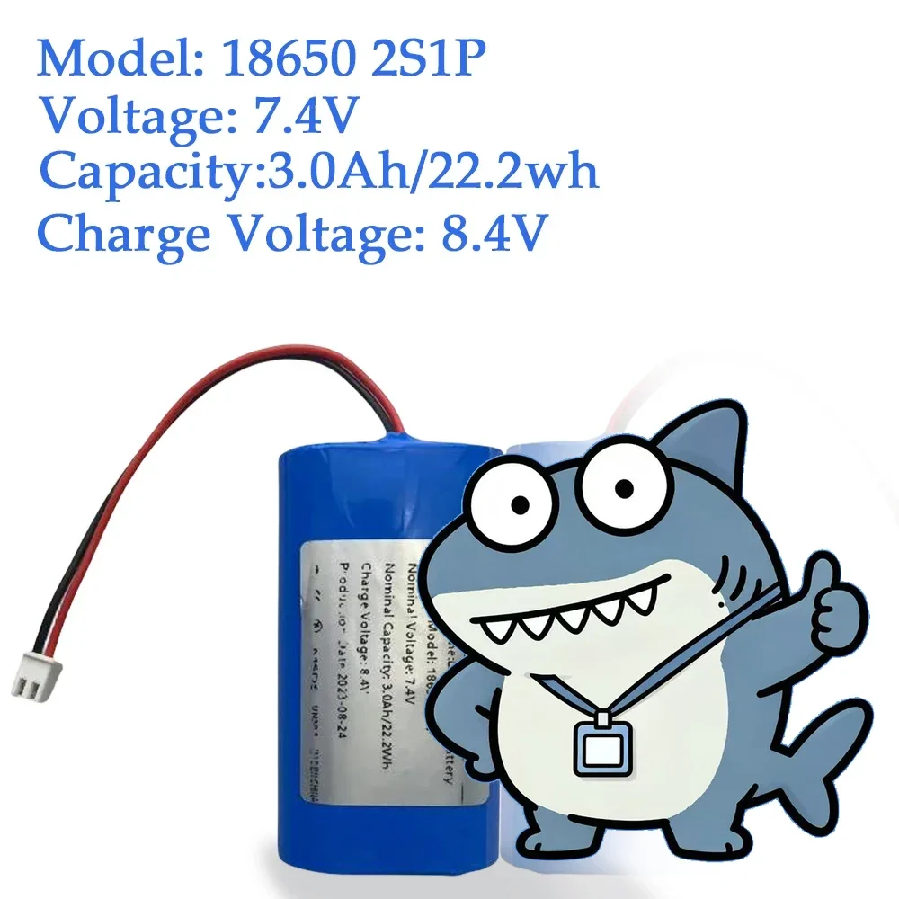 🔥7.4V 2S1P 18650 3000mAh Lithium Ion Battery Pack XH2.54-2P Plug，Great for Projectors, Speakers, Wireless Monitoring💎
