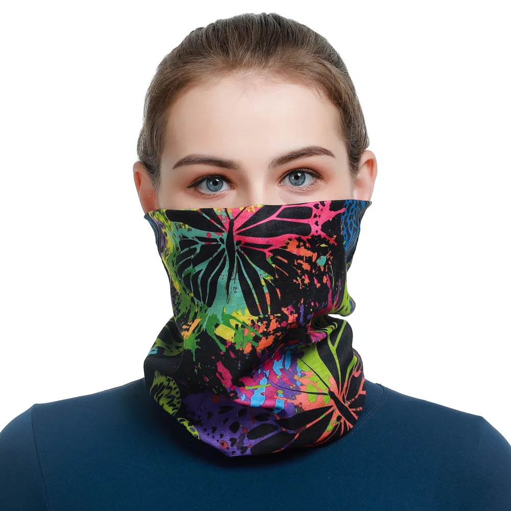 Butterfly Design Seamless Bandanas Headwear Women Head Scarf Sport Cycling Face Shield Mask Neck Warmer Female Headband