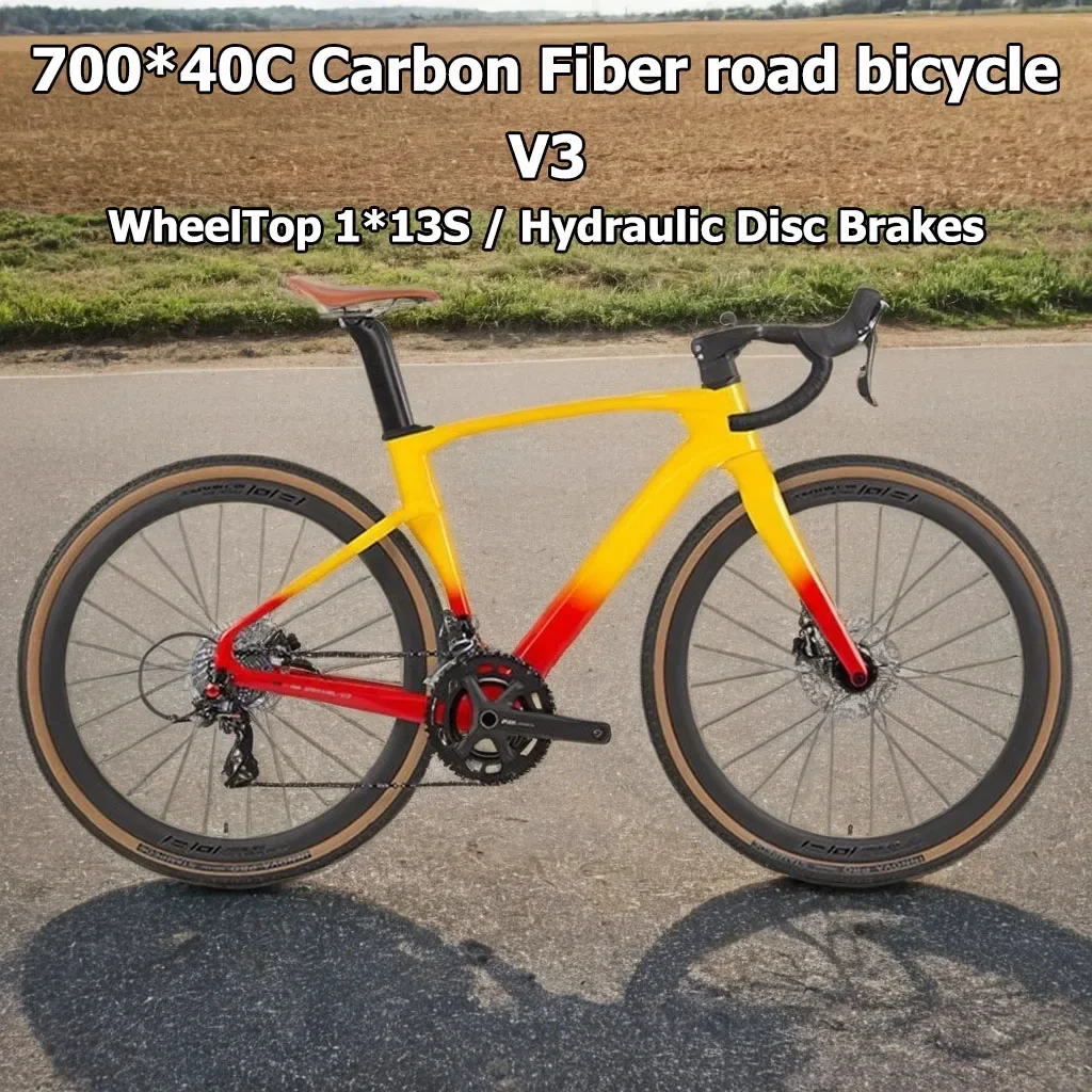 

700*40C Carbon Fiber Gravel bike WheelTop 1*13 Speed road bicycle Hydraulic disc brake Road Racing bicicleta Lightweight Adult