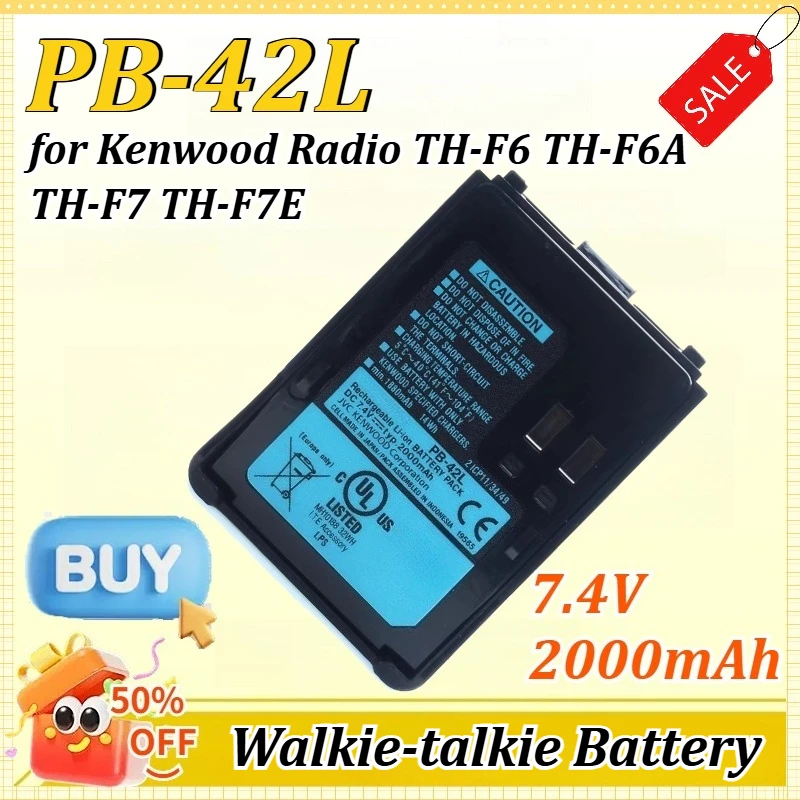 

PB-42L 7.4V 2Ah for Kenwood Radio TH-F6 TH-F6A TH-F7 TH-F7E High Capacity Li-ion Battery Compatible with Kenwood Walkie-Talkie
