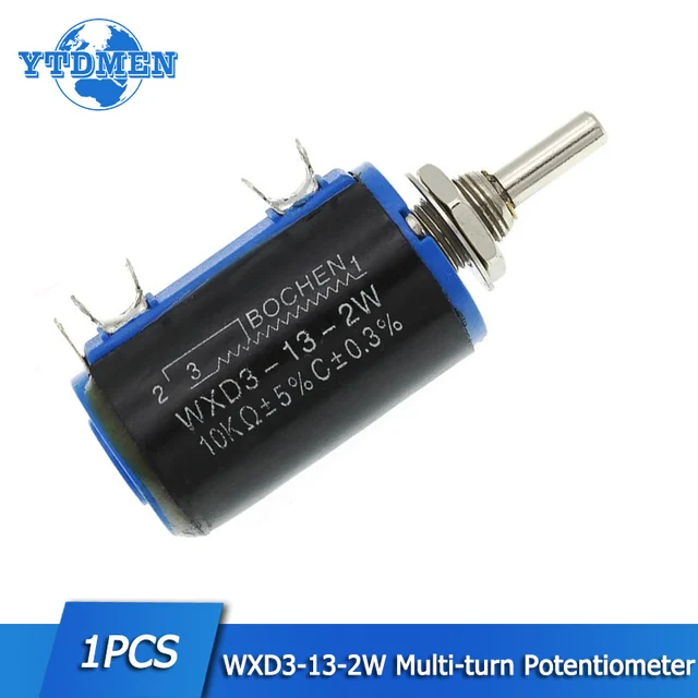 1PCS WXD3-13-2W Precyzyjny potencjometr wieloobrotowy 1K 2.2K 3.3K 4.7K 6.8K 10K 22K 47K 100K Ohm 10 Laps Potencjometry drutowe