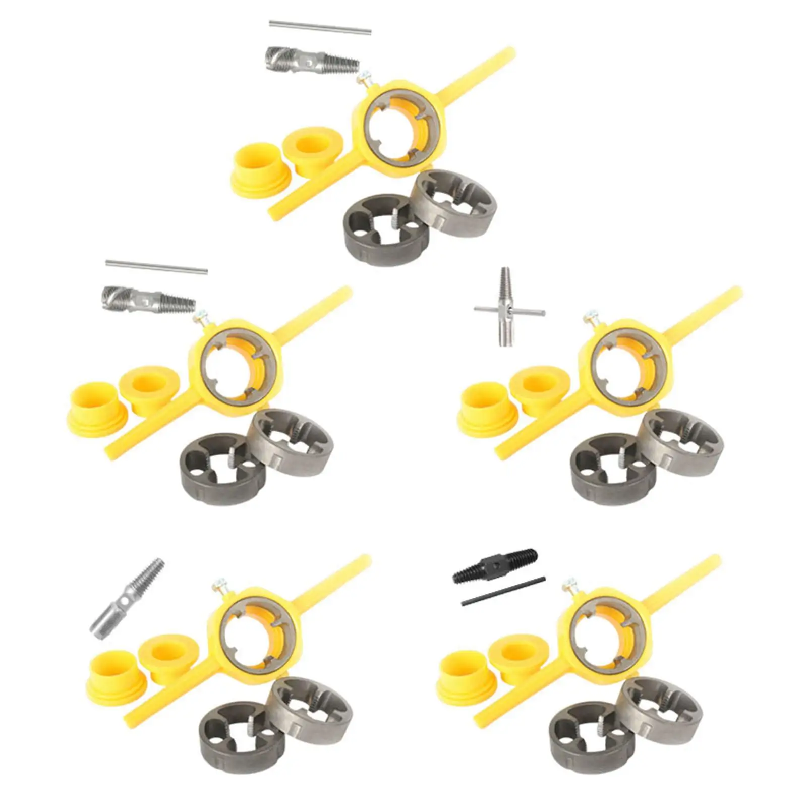 6x Pipe Threader Die Set Easy Apply with Spiral Groove Tool for Home Garage