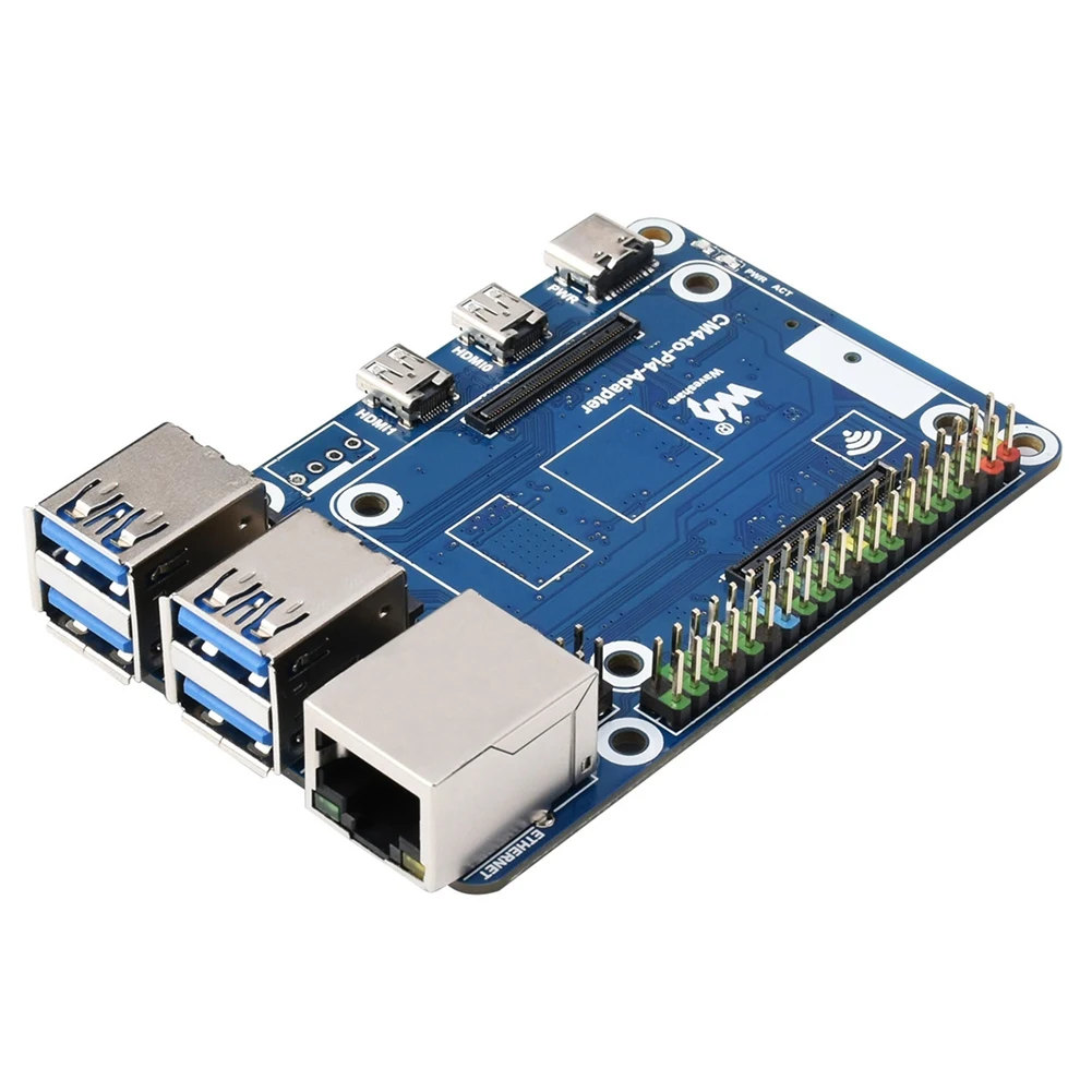 Waveshare CM4 To Pi4B Expansion Board 4-Way USB3.0+RJ45 Gigabit Ethernet Port CM4 To Pi4 Adapter for Raspberry Pi 4B Board