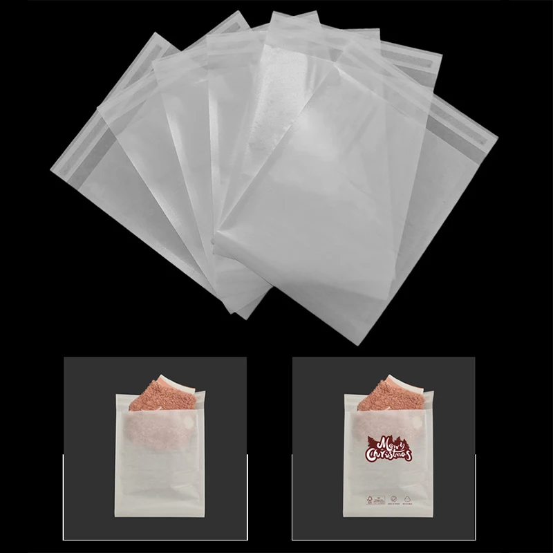 100Pcs/lot Translucent Glassine Paper Bag Self Adhesive Envelope Packing Bag For Clothing/Gift Waxed Storage Bag