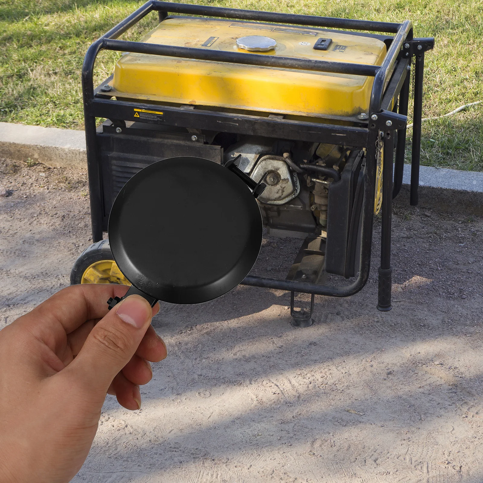 

Exhaust Tube Rain Cap for Generator Weather Protection Heavy Duty Iron Lid Reusable Design for Moisture Debris Prevention Long