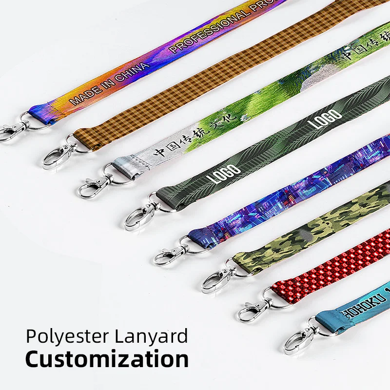 Custom Logo Lanyard Rope,Polyester Printing Lanyard Neck Strap - Pattern Design for Gyms Schools Corporate Exhibition Conference