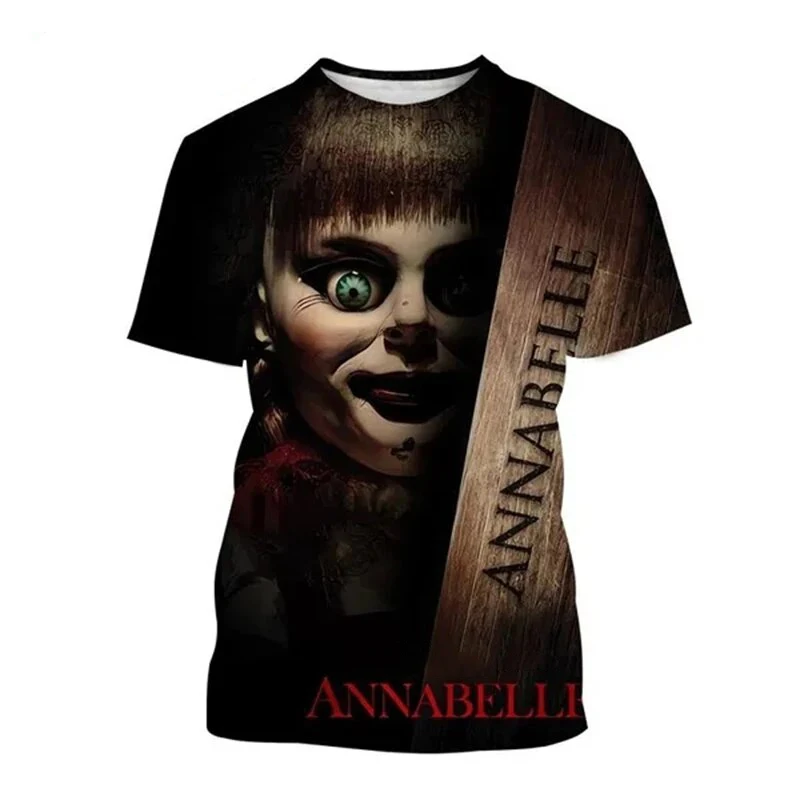 Summer Annabelle 3D Print T-Shirts Streetwear Horror Men Women Fashion Oversized Short Sleeve T Shirt Kids Tees Tops Clothing