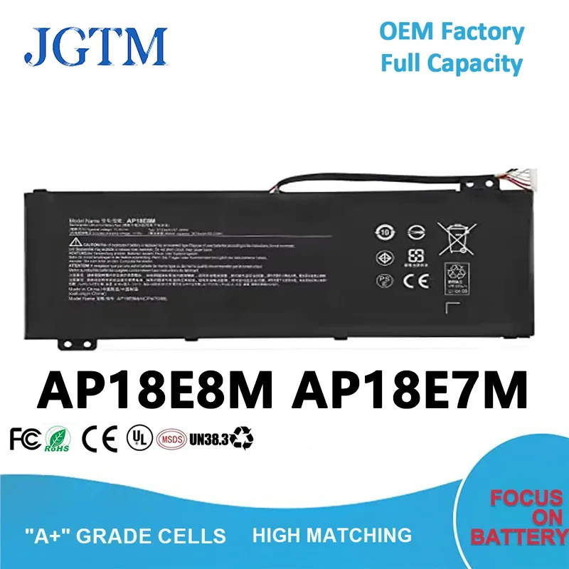 JGTM AP18E8M AP18E7M baterías recargables genuinas para ordenador portátil 15,4 V 58,75Wh para Acer Nitro 5 AN515-54 AN517-51 7 AN715-51 A715-74G