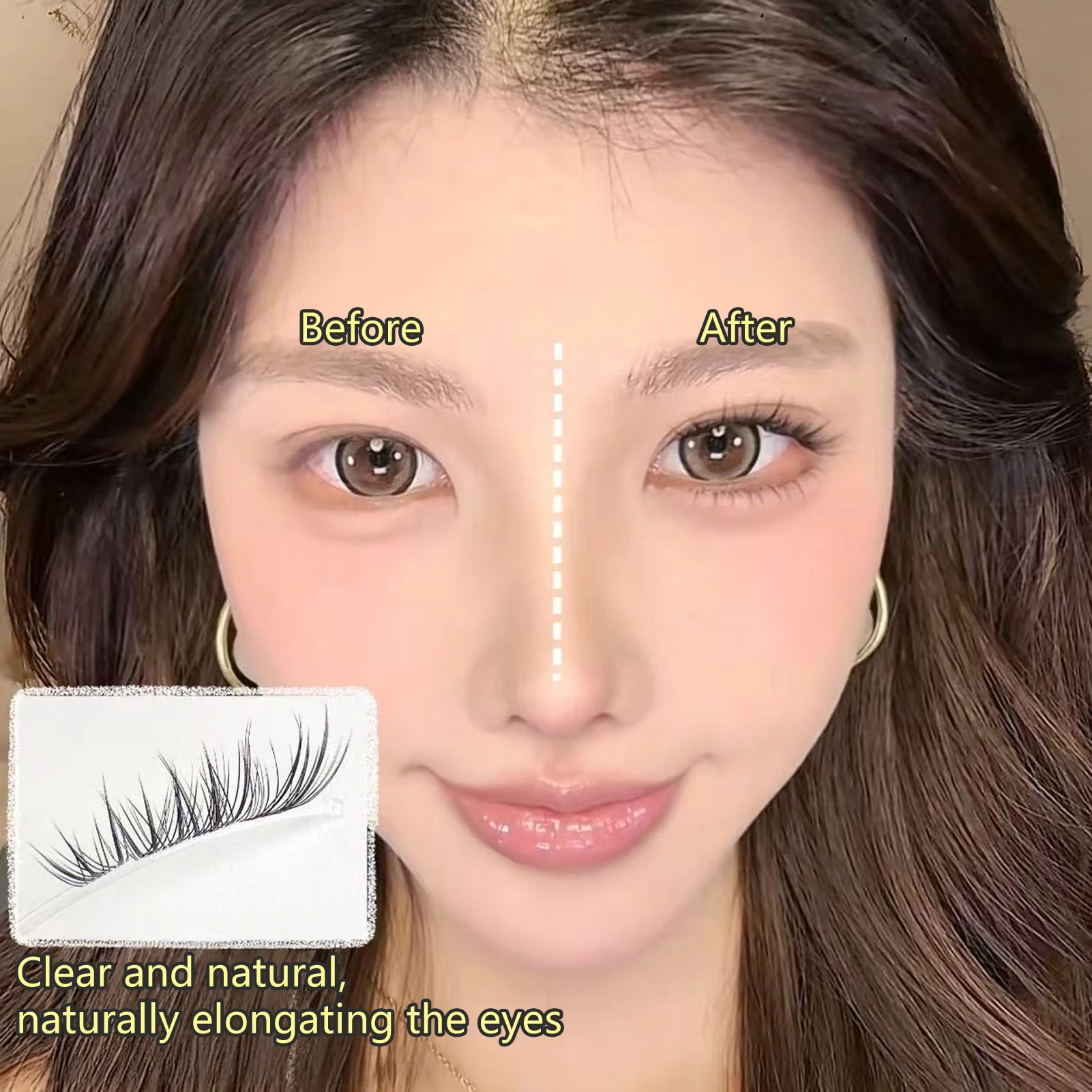 Neue falsche Wimpern im chinesischen Stil, Füchse-Stil, dichter einzelner Cluster, segmentierte natürliche Wispy-Wimpern, vergrößert die Augen, perfektes Augen-Make-up – Detail 1