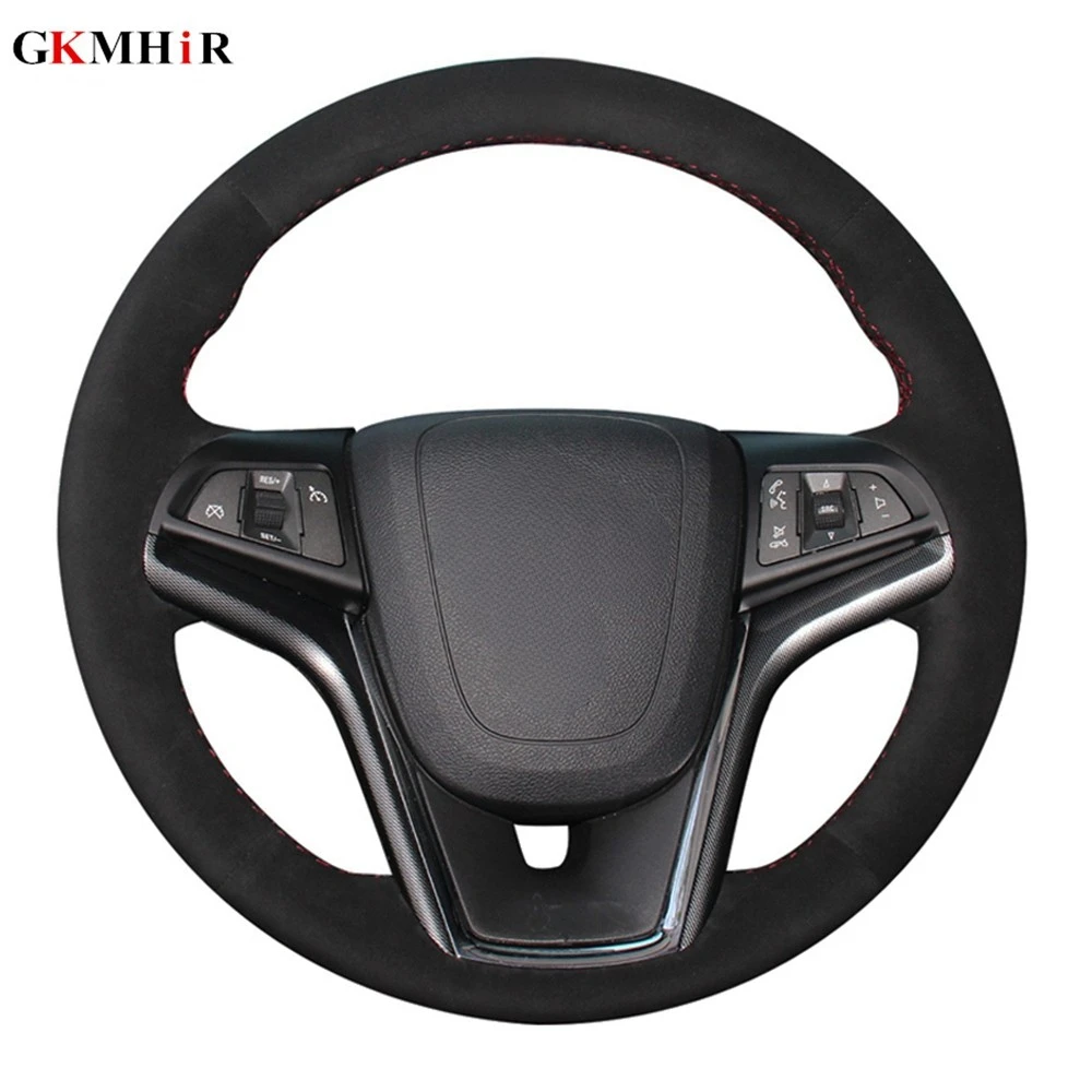 

Ручное шитье DIY черная замша чехол рулевого колеса автомобиля для Chevrolet Malibu 2011-2018 вольт Camaro 2011-2015 Aveo 2016-2018