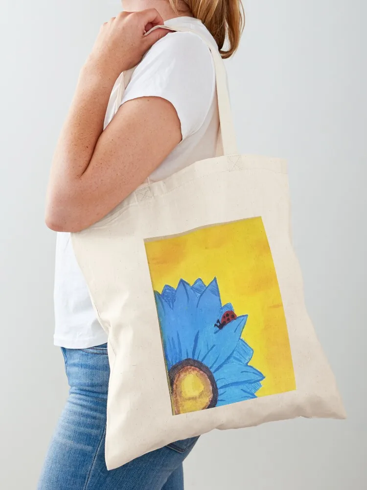 

blue ladybug flower! <3 Tote Bag canvas tote bags woman shopping bag Lady bag Canvas