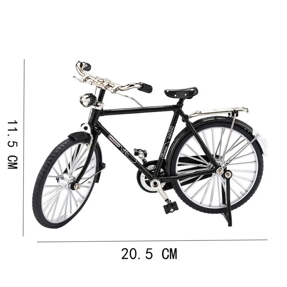 Modello di bicicletta fai-da-te pressofuso in metallo in miniatura Bici di simulazione di biciclette retrò Mini bici