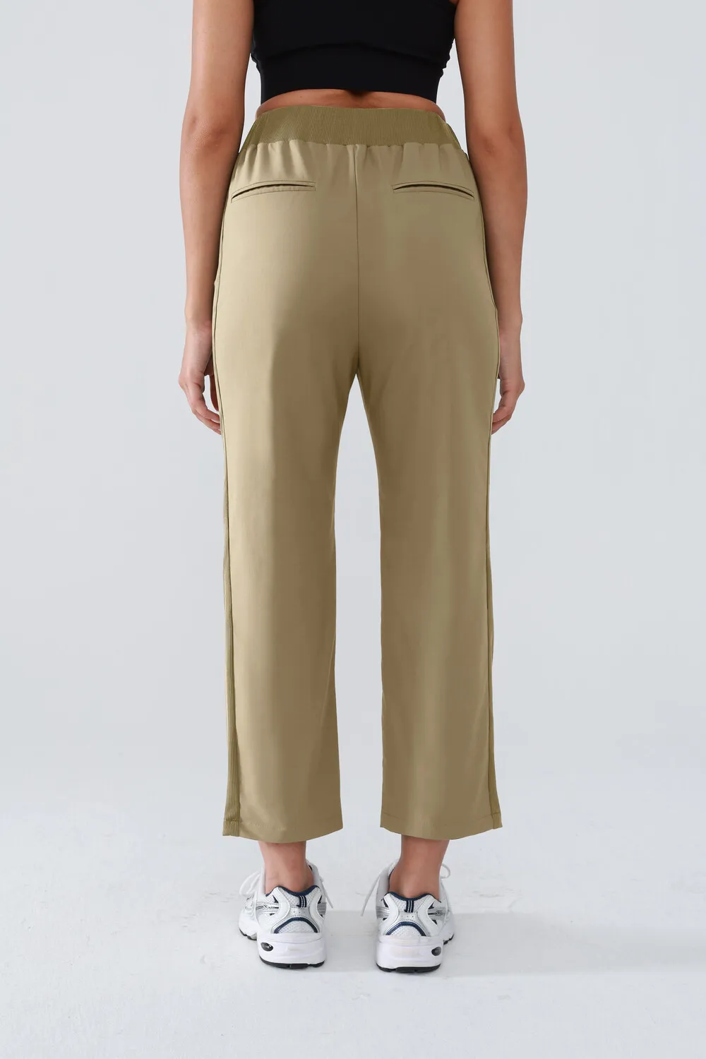 Women's Elastic High-Waist Golf Pants Lightweight Quick Dry Stretch Pants Slim Fit Work Athletic Casual Side Safe Pockets Pants