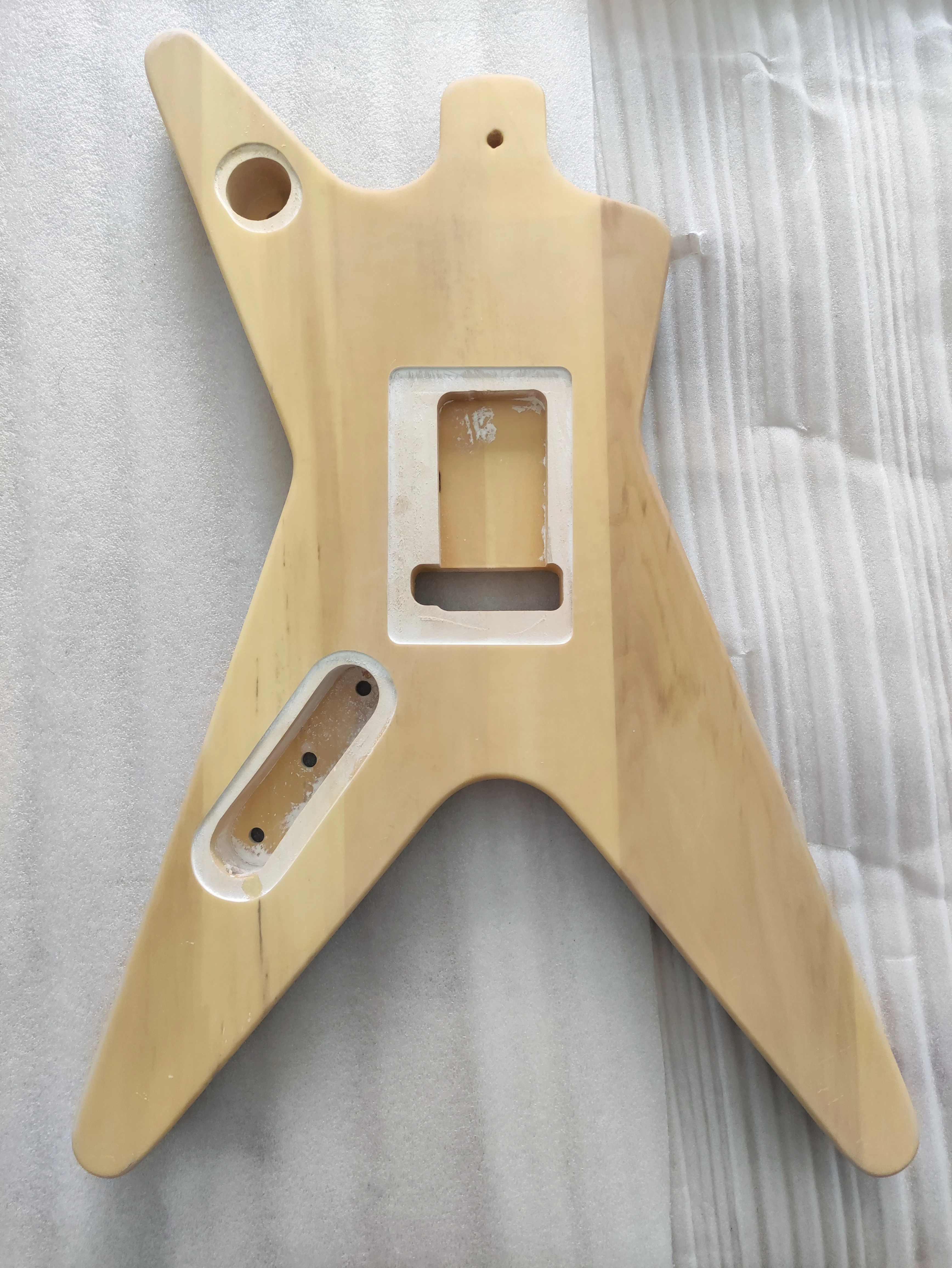 Solid Wood Floyd Rose Electric Guitar Body Nitro Finished Special Shape Replacement  Unfinished 2 Humbucker Blank DIY Parts