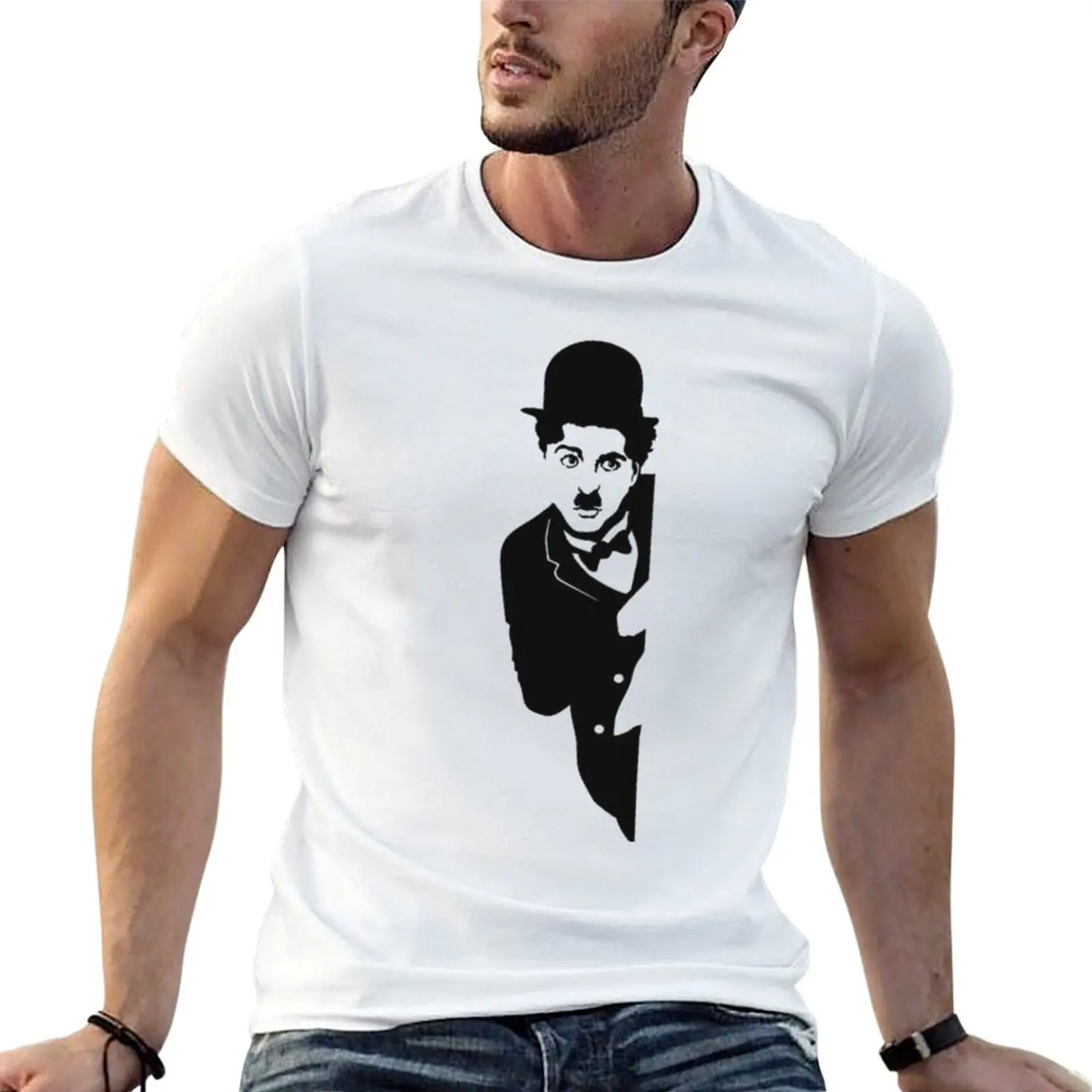 

charlie chaplin art concept humor T-Shirt t shirts for man cotton funny t shirt men 100% cotton luxury brand T-Shirt