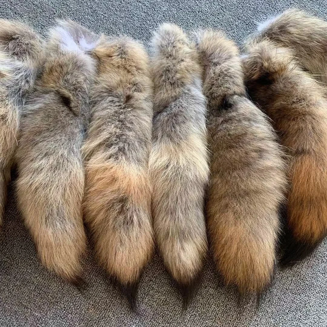 Genuine Coyote Fur Tail Accessory for Pet Toys, Cosplay & Decor