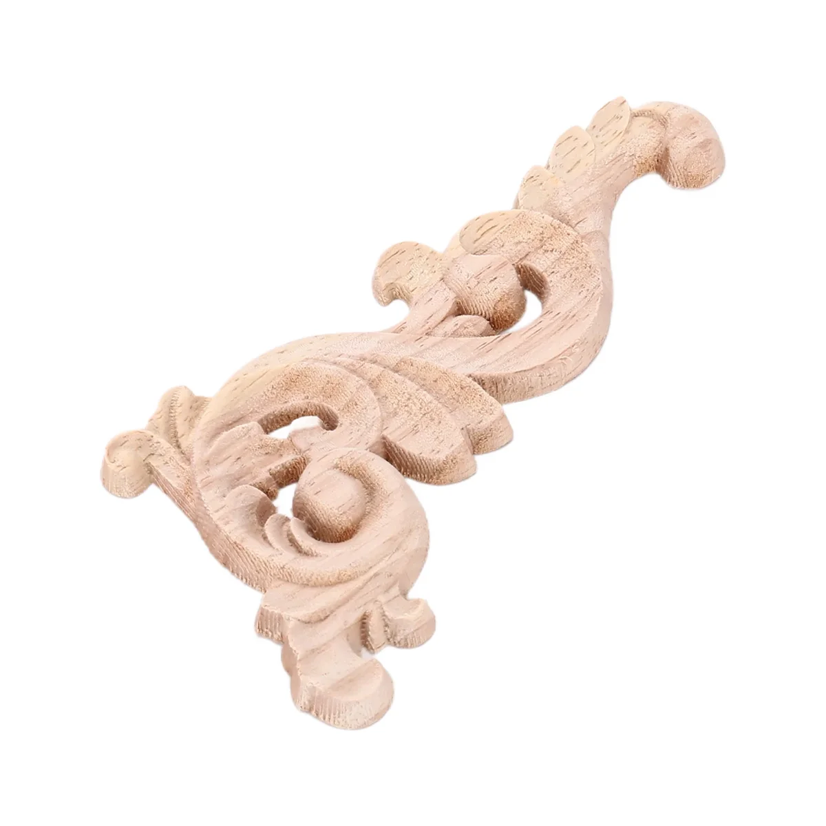 Décalcomanie d'angle sculptée en bois, applique murale, décoration de porte, 12x6cm, non peint