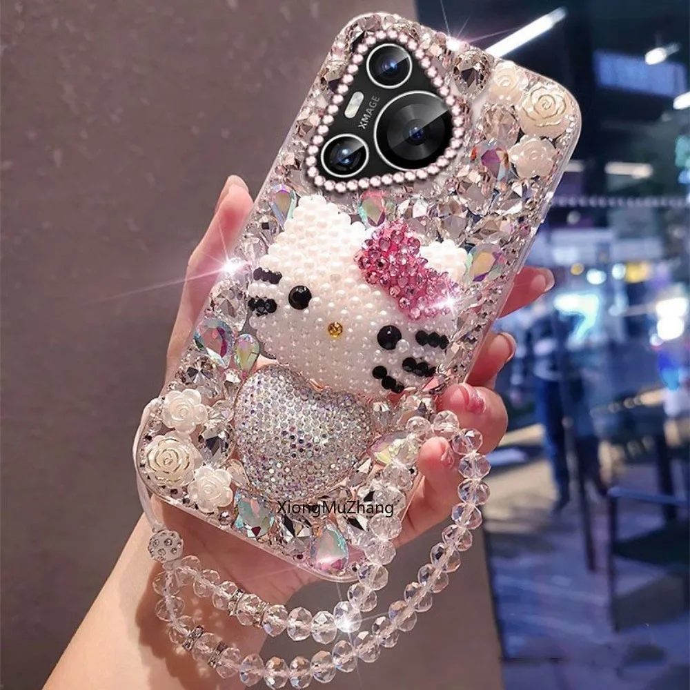 Für One Plus Nord 5 4 3 2 Hülle DIY Bling Diamant Strass Sanrio Hello Kitty Handyhülle für OnePlus Nord CE 5 Ace 6 5Ultra Ace – Detail 7