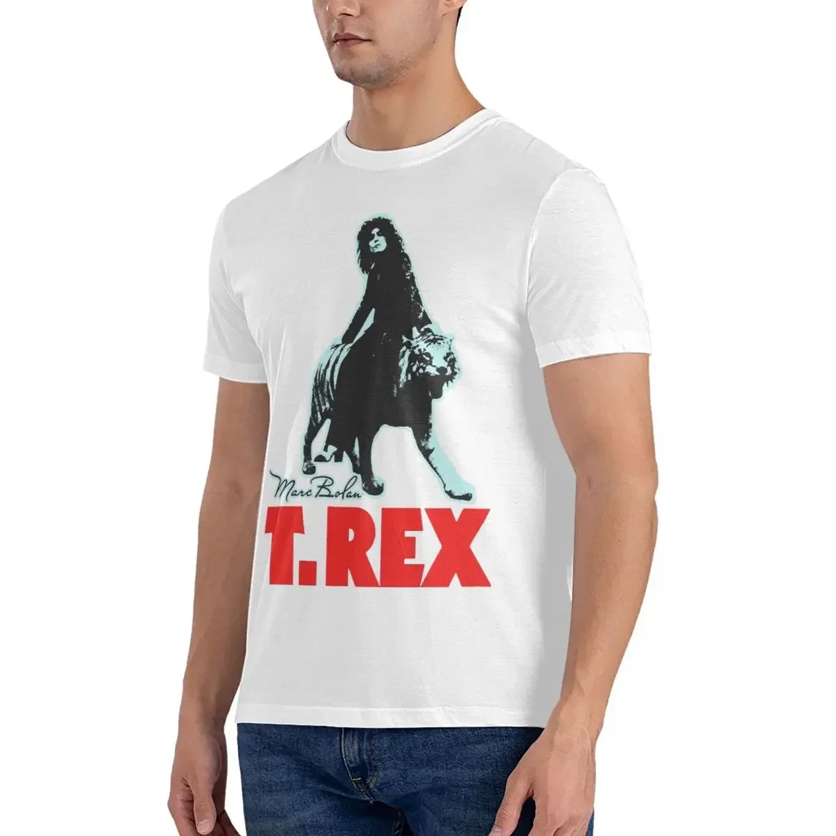 Great Model T Shirt Men Pure Cotton Novelty T-Shirts Round Neck T.Rex Band Tees Short Sleeve Clothes Birthday Present