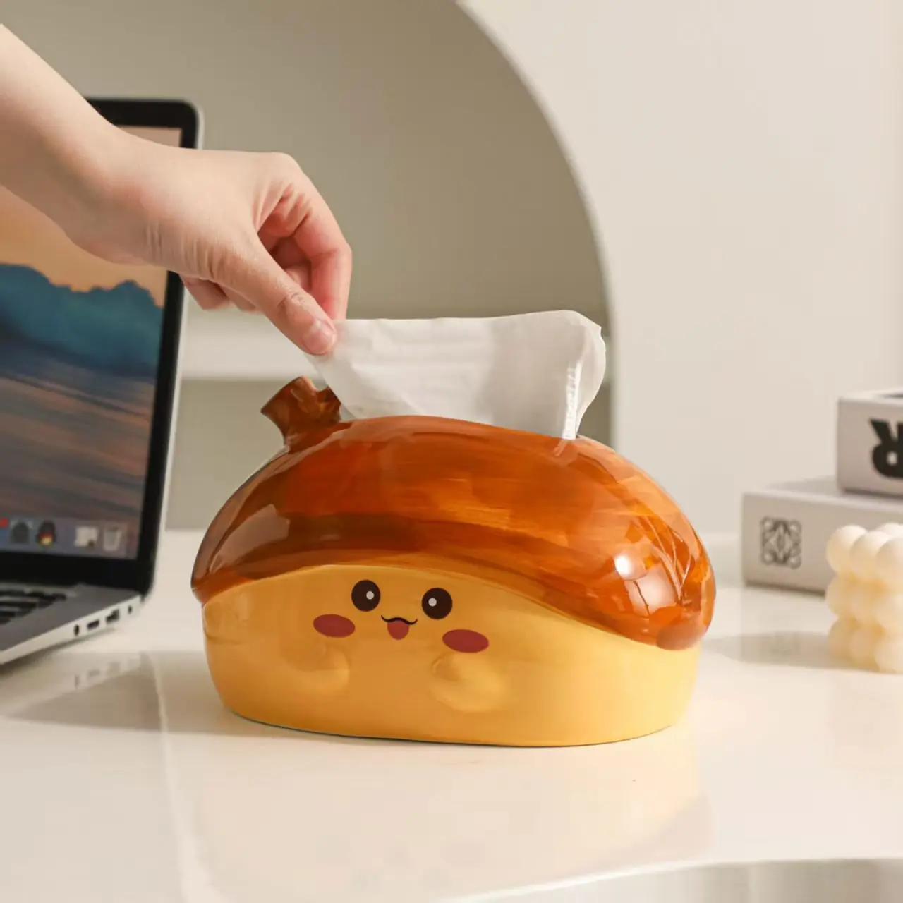 

Ceramic Tissue Box, Restaurant Paper Box, Desktop Decoration Ornament